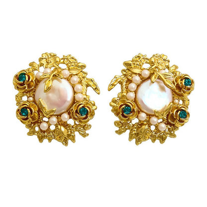 Light Luxury Rose Baroque Pearl Earrings-Jewearrings