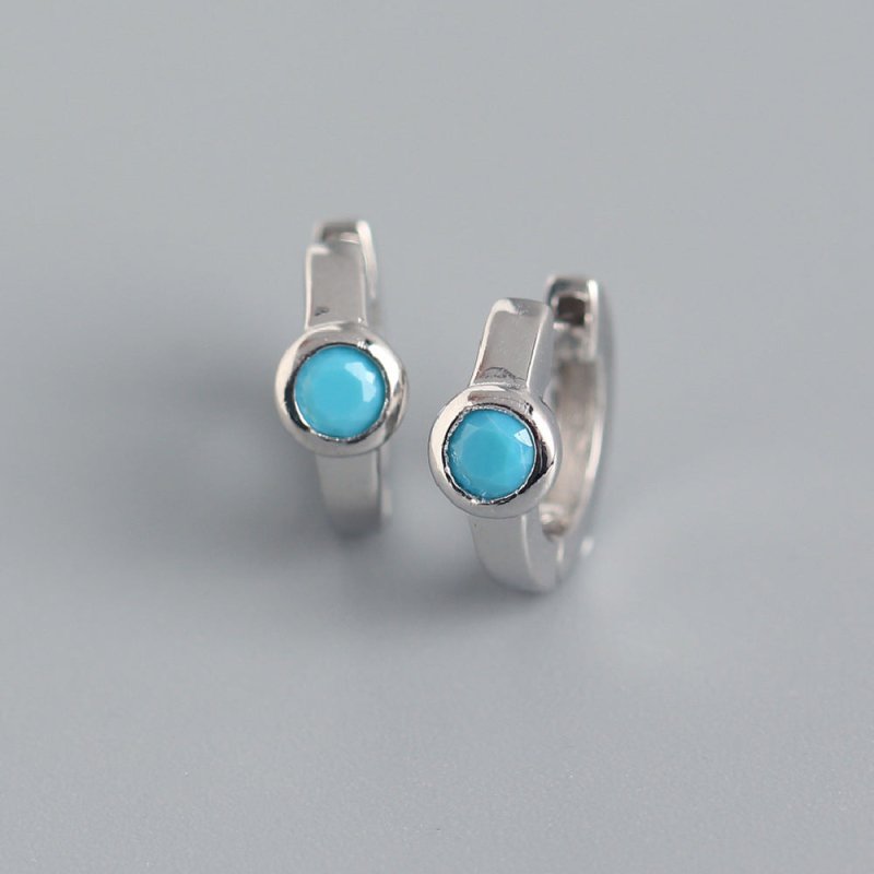 Light Luxury S925 Sterling Silver Blue Zircon Earrings-Jewearrings