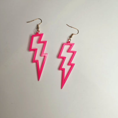 Lightning Stud Earrings Ultrapunk Fluorescent Acrylic-Jewearrings