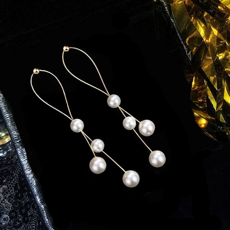 Long Chain Hanging Earrings For Women Crystal Big Dangle Earring-Jewearrings