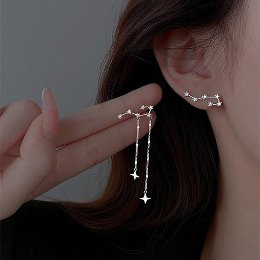 Long Tassel Big Dipper Stud Earrings-Jewearrings