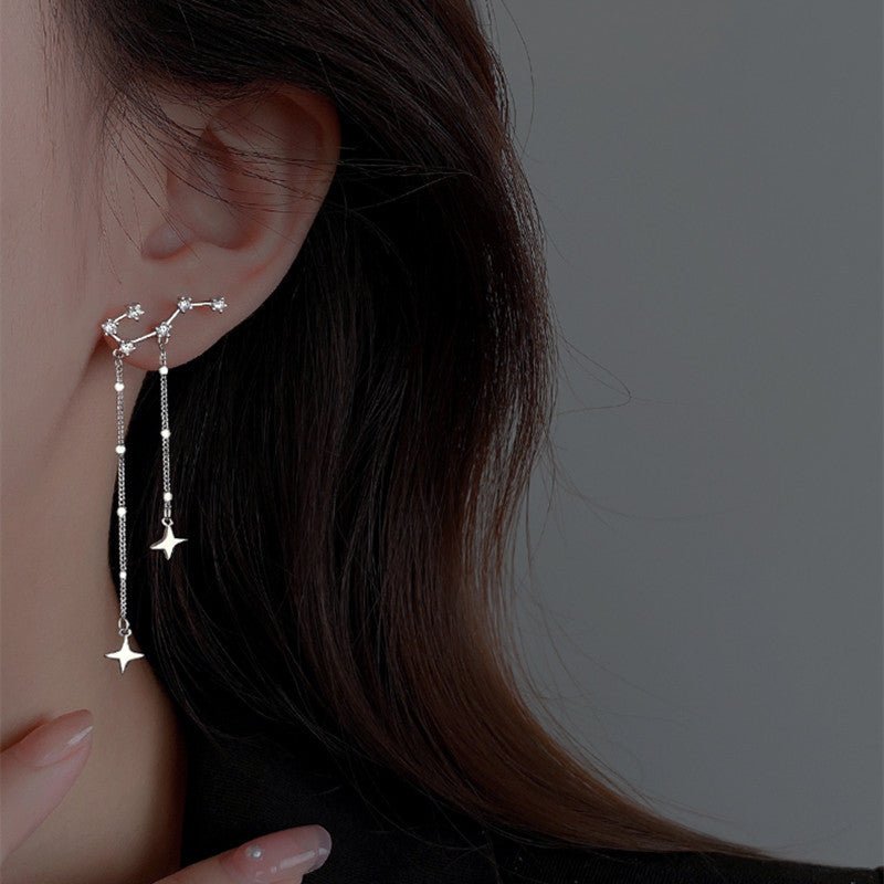 Long Tassel Big Dipper Stud Earrings-Jewearrings