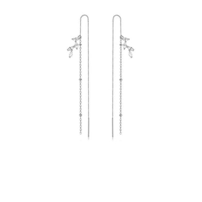 Long Tassel Earrings With Niche Design And Temperament In Sterling Silver For Women-Jewearrings