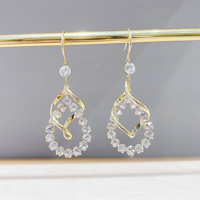 Long Triangle Earrings S925 Silver Pin Personality Retro Earrings-Jewearrings