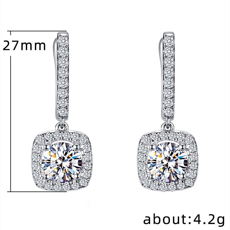 Love Heart Zircon Ear Studs Fine Beauty Wedding Ear Studs Fashion Heart-shaped Full Diamond Earrings-Jewearrings