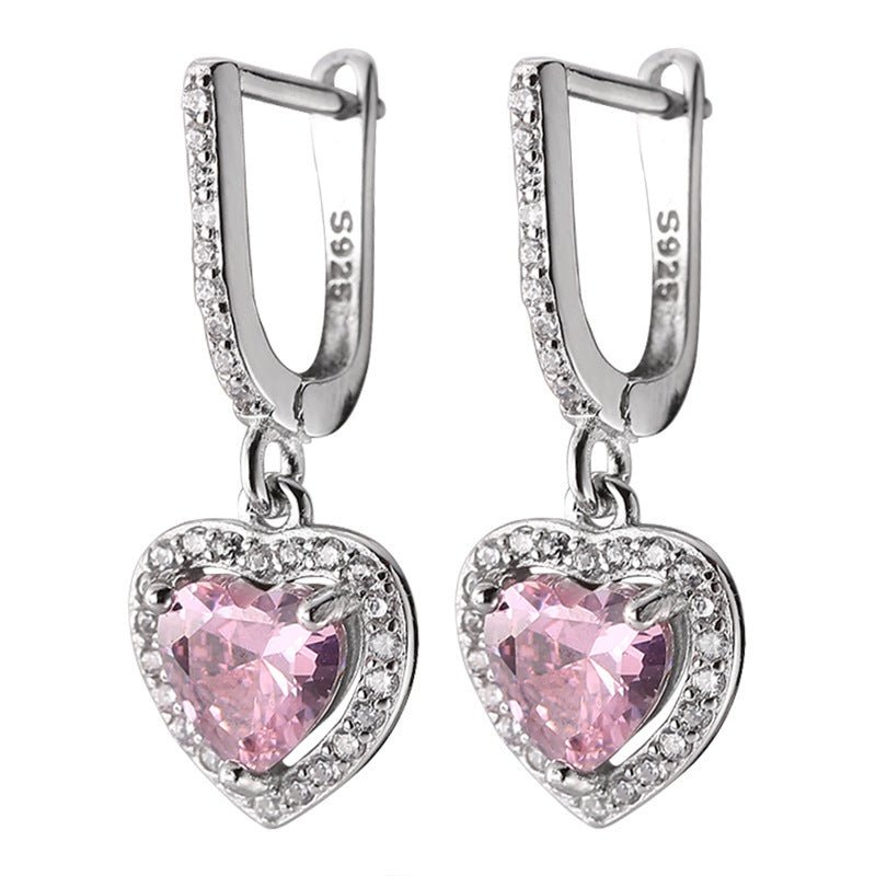 Love Sterling Silver Diamond Earrings-Jewearrings