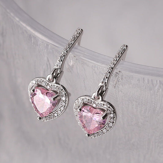 Love Sterling Silver Diamond Earrings-Jewearrings