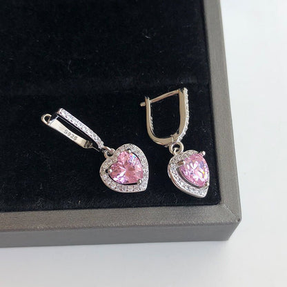 Love Sterling Silver Diamond Earrings-Jewearrings