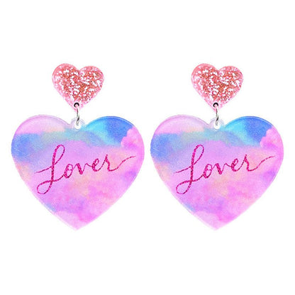 Love Tape Simple Transparent Acrylic Earrings-Jewearrings