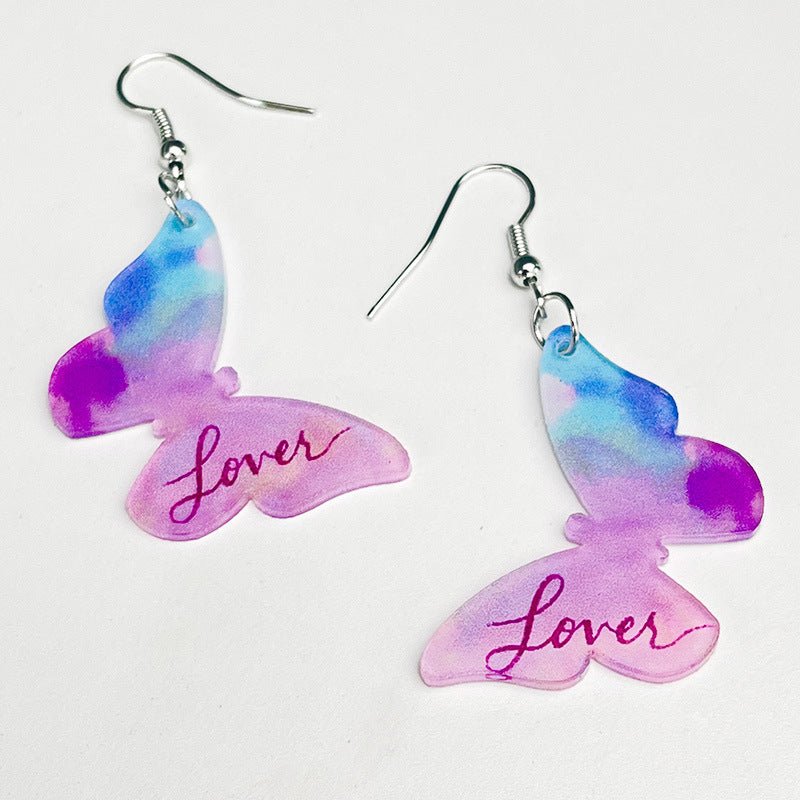 Love Tape Simple Transparent Acrylic Earrings-Jewearrings