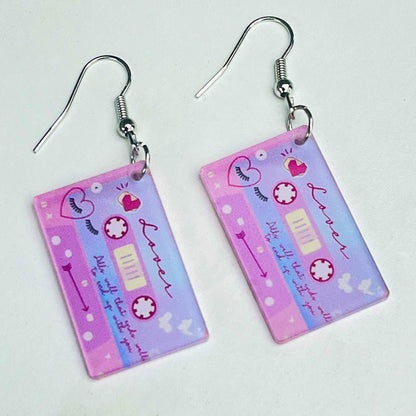 Love Tape Simple Transparent Acrylic Earrings-Jewearrings