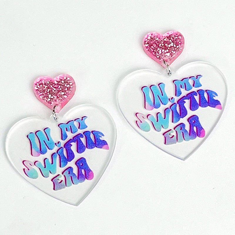 Love Tape Simple Transparent Acrylic Earrings-Jewearrings