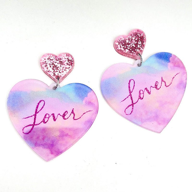 Love Tape Simple Transparent Acrylic Earrings-Jewearrings