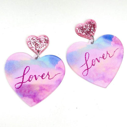 Love Tape Simple Transparent Acrylic Earrings-Jewearrings