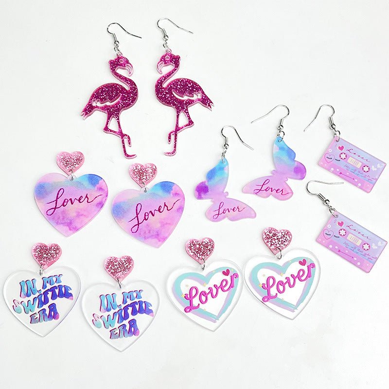 Love Tape Simple Transparent Acrylic Earrings-Jewearrings