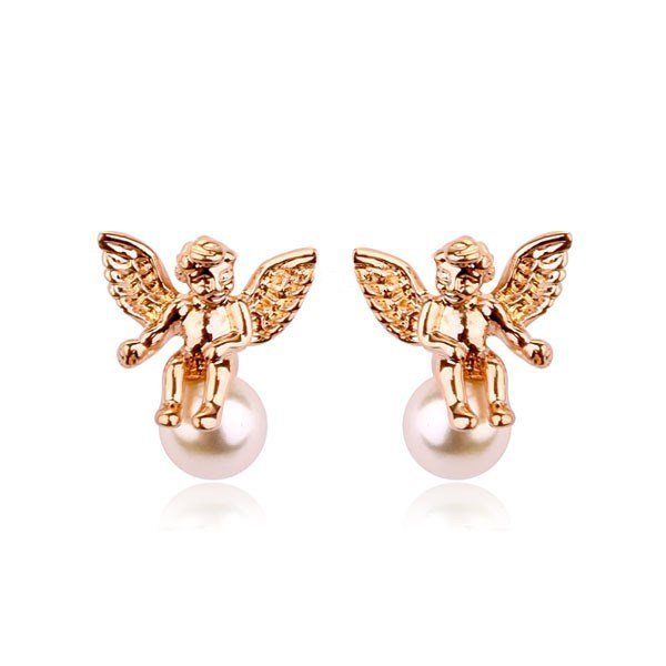 Lucky Angel Pearl Earrings-Jewearrings