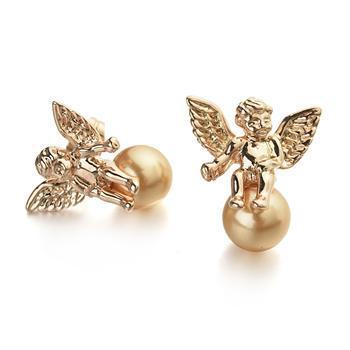 Lucky Angel Pearl Earrings-Jewearrings