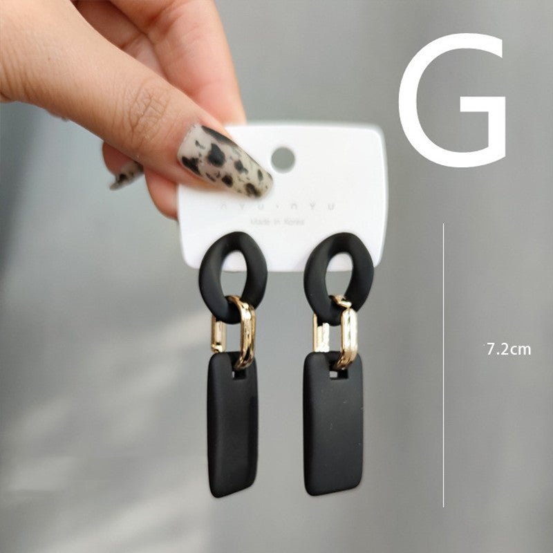 Matte Contrasting Color Acrylic Chain Stud Earrings-Jewearrings