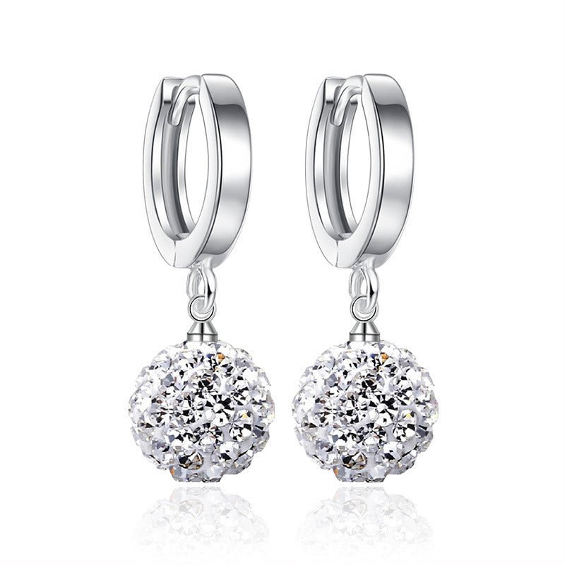 Medium Length Earrings Shambhala Full Diamond Ball Pearl-Jewearrings