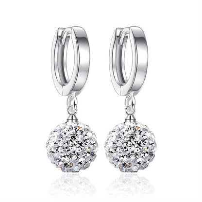 Medium Length Earrings Shambhala Full Diamond Ball Pearl-Jewearrings