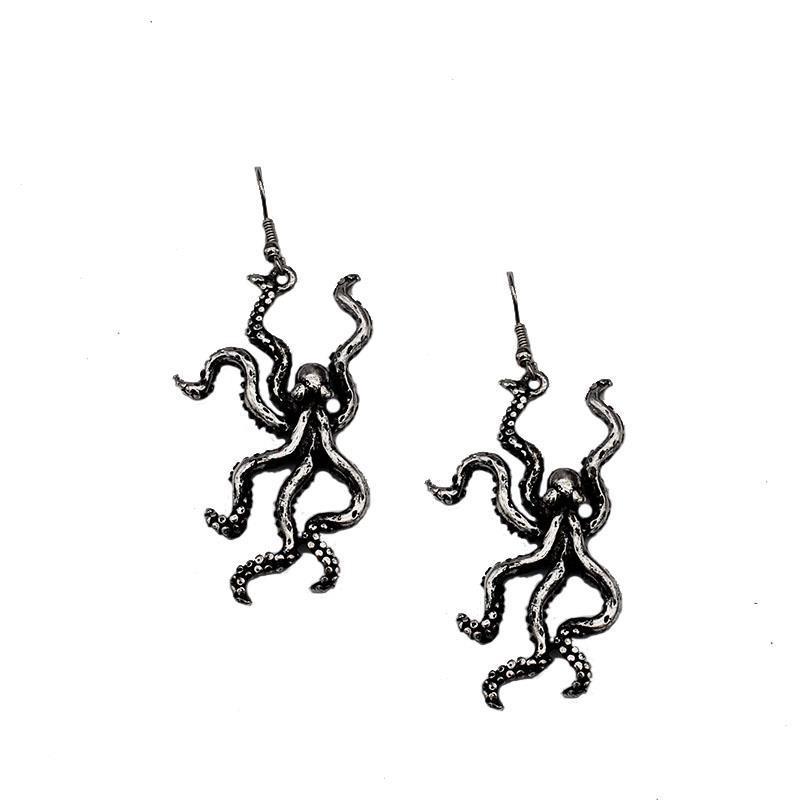 Men's And Women's Fashion Big Octopus Shape Personality Earrings-Jewearrings