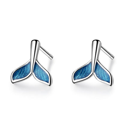 Mermaid Earrings Fashion Blue Mermaid Tail-Jewearrings