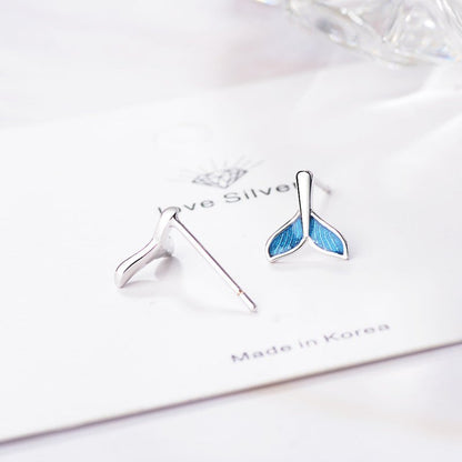 Mermaid Earrings Fashion Blue Mermaid Tail-Jewearrings