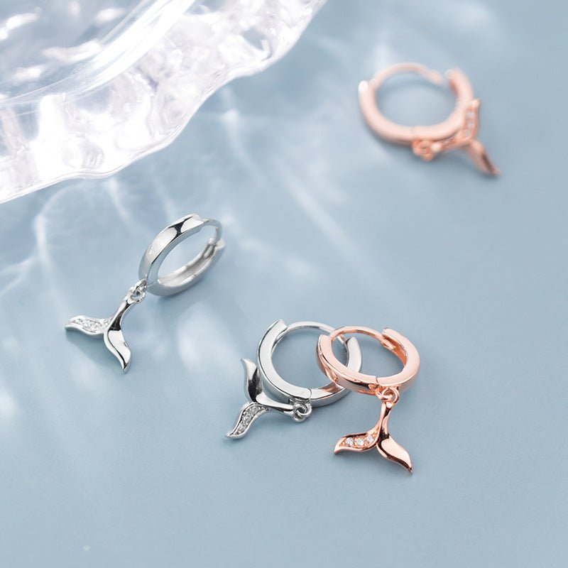 Mermaid Earrings Fashion Diamond Tail-Jewearrings