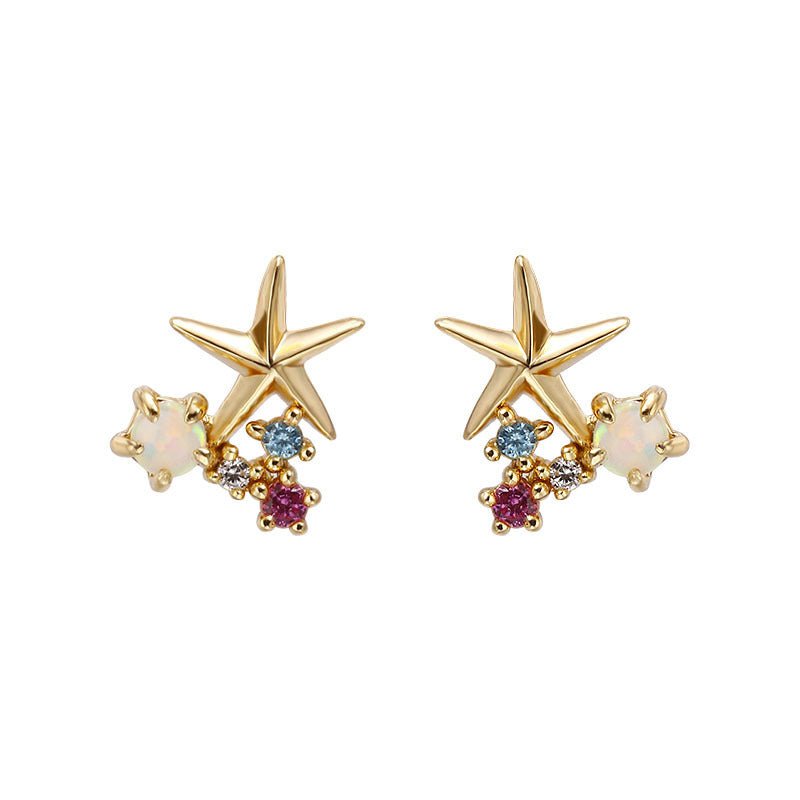 Mermaid Earrings Little Starfish Stud-Jewearrings