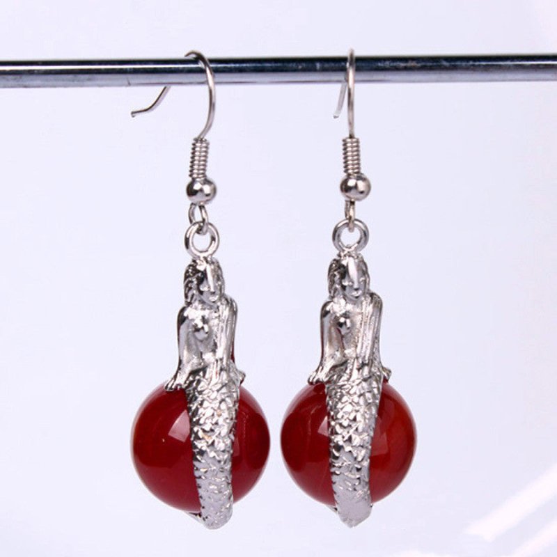 Mermaid Earrings Natural Crystal Earrings-Jewearrings