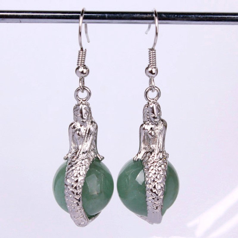 Mermaid Earrings Natural Crystal Earrings-Jewearrings