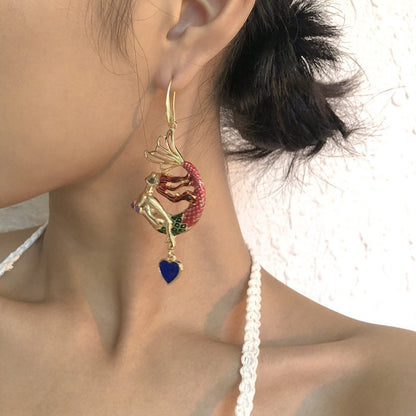 Mermaid Earrings Ocean Wind Creative Fashion-Jewearrings