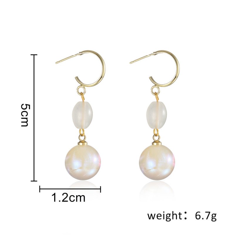 Mermaid Earrings Pearl Fairy Style Beads-Jewearrings