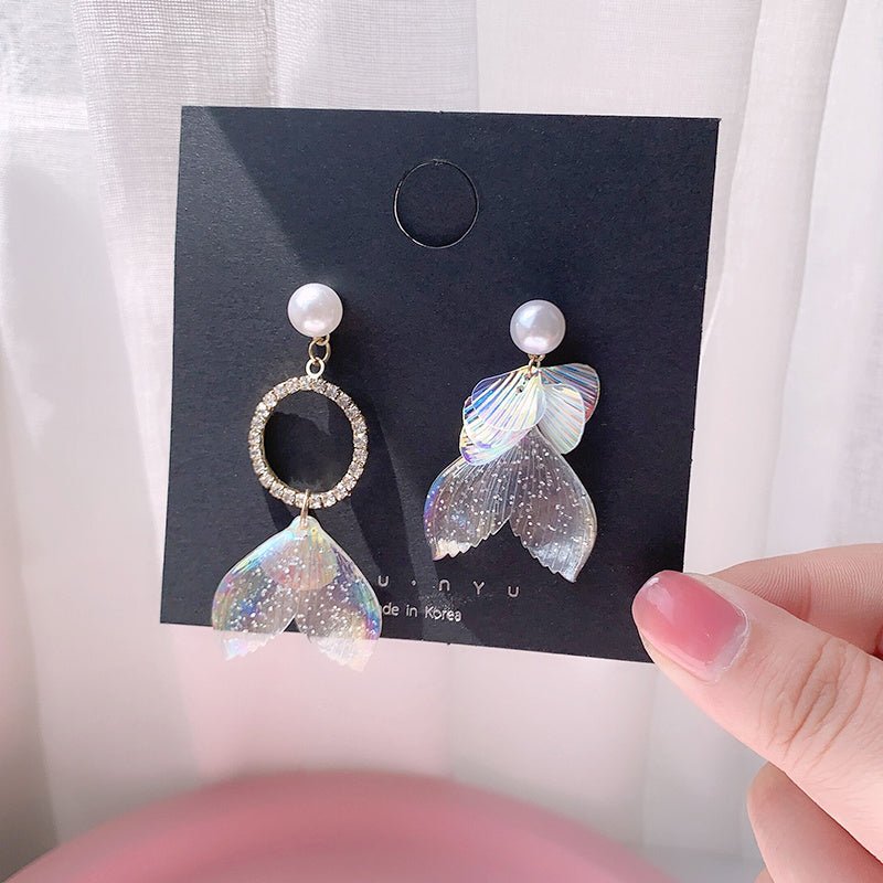 Mermaid Earrings Tears Diamond Show Face-Jewearrings