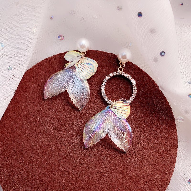 Mermaid Earrings Tears Diamond Show Face-Jewearrings