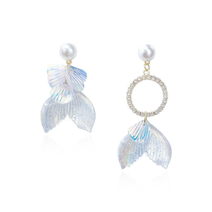 Mermaid Earrings Tears Diamond Show Face-Jewearrings