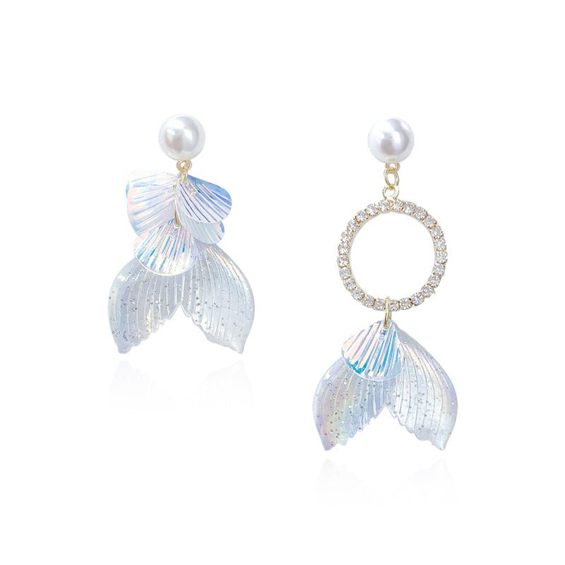 Mermaid Earrings Tears Diamond Thin Face-Jewearrings