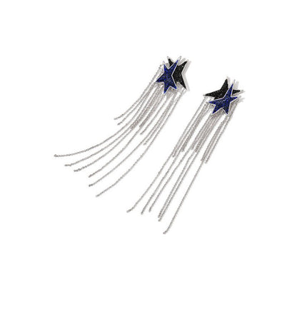 Mermaid Earrings Temperament Long Tassel Stars-Jewearrings