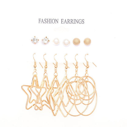 Metal Exaggerated Big Circle Earrings Set-Jewearrings