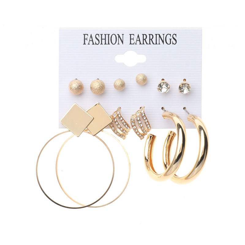 Metal Exaggerated Big Circle Earrings Set-Jewearrings