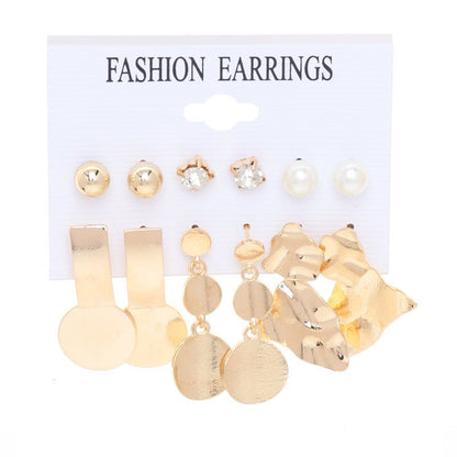 Metal Exaggerated Big Circle Earrings Set-Jewearrings