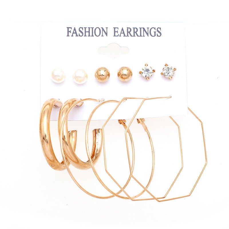 Metal Exaggerated Big Circle Earrings Set-Jewearrings