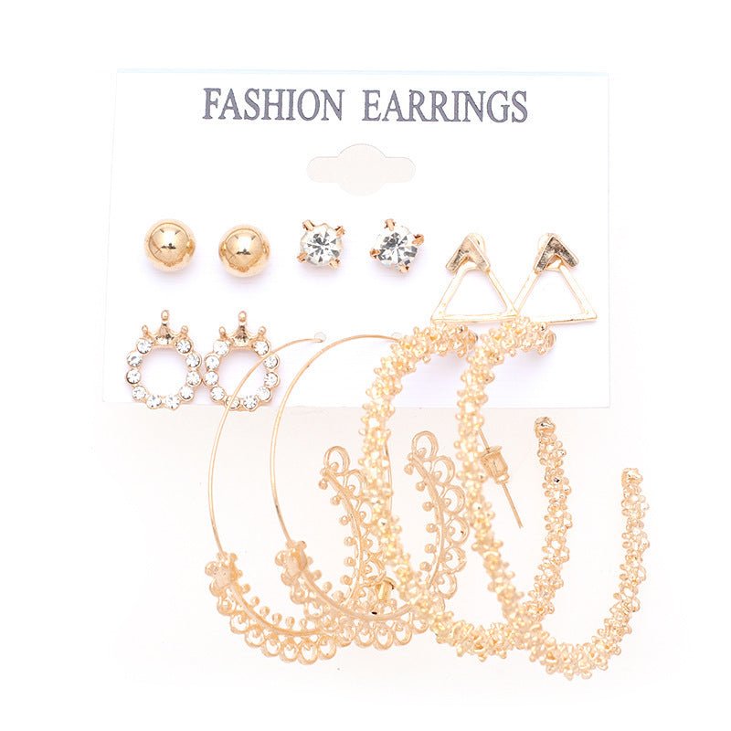 Metal Exaggerated Big Circle Earrings Set-Jewearrings