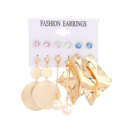 Metal Exaggerated Big Circle Earrings Set-Jewearrings