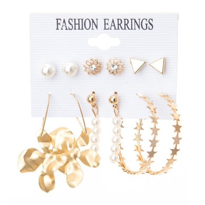 Metal Exaggerated Big Circle Earrings Set-Jewearrings