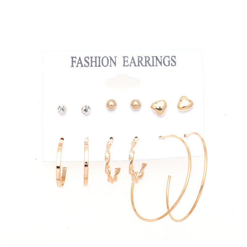 Metal Exaggerated Big Circle Earrings Set-Jewearrings