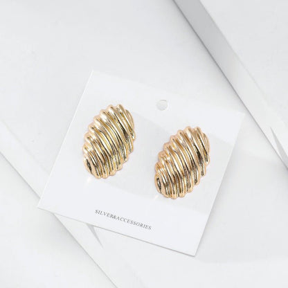 Metal High-quality Shell-shaped Women's Cute Small Earrings-Jewearrings