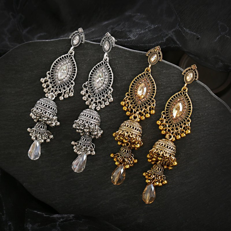 Micro Diamond Studded Tassel Earrings-Jewearrings