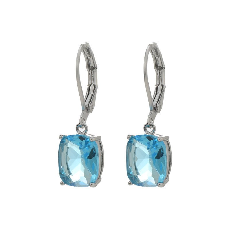 Micro-inlaid Blue Zircon Pendant Earrings For Women-Jewearrings