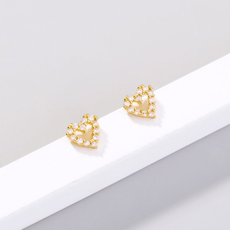 Mini Love Bowknot Zircon Stud Earrings Love Micro Diamond Daily All-match Earrings-Jewearrings